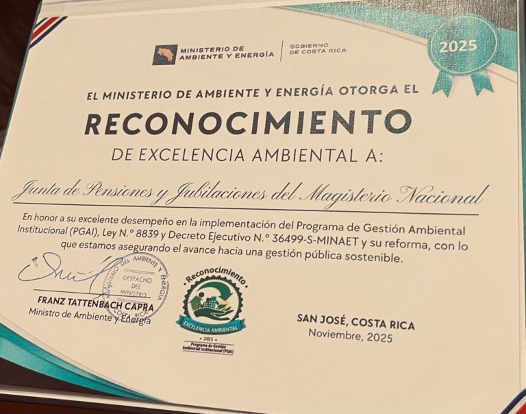 JUPEMA recibe reconocimiento por excelencia en gestión ambiental institucional