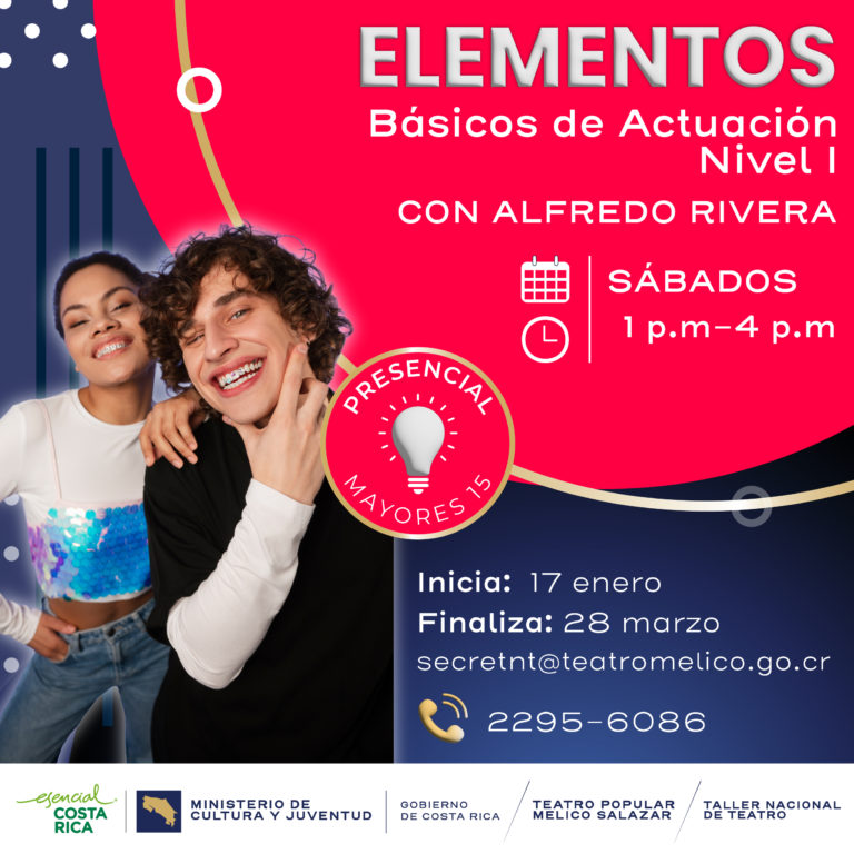 Abren inscripciones para el curso "Elementos Básicos de la Actuación Nivel I" en el Taller Nacional de Teatro