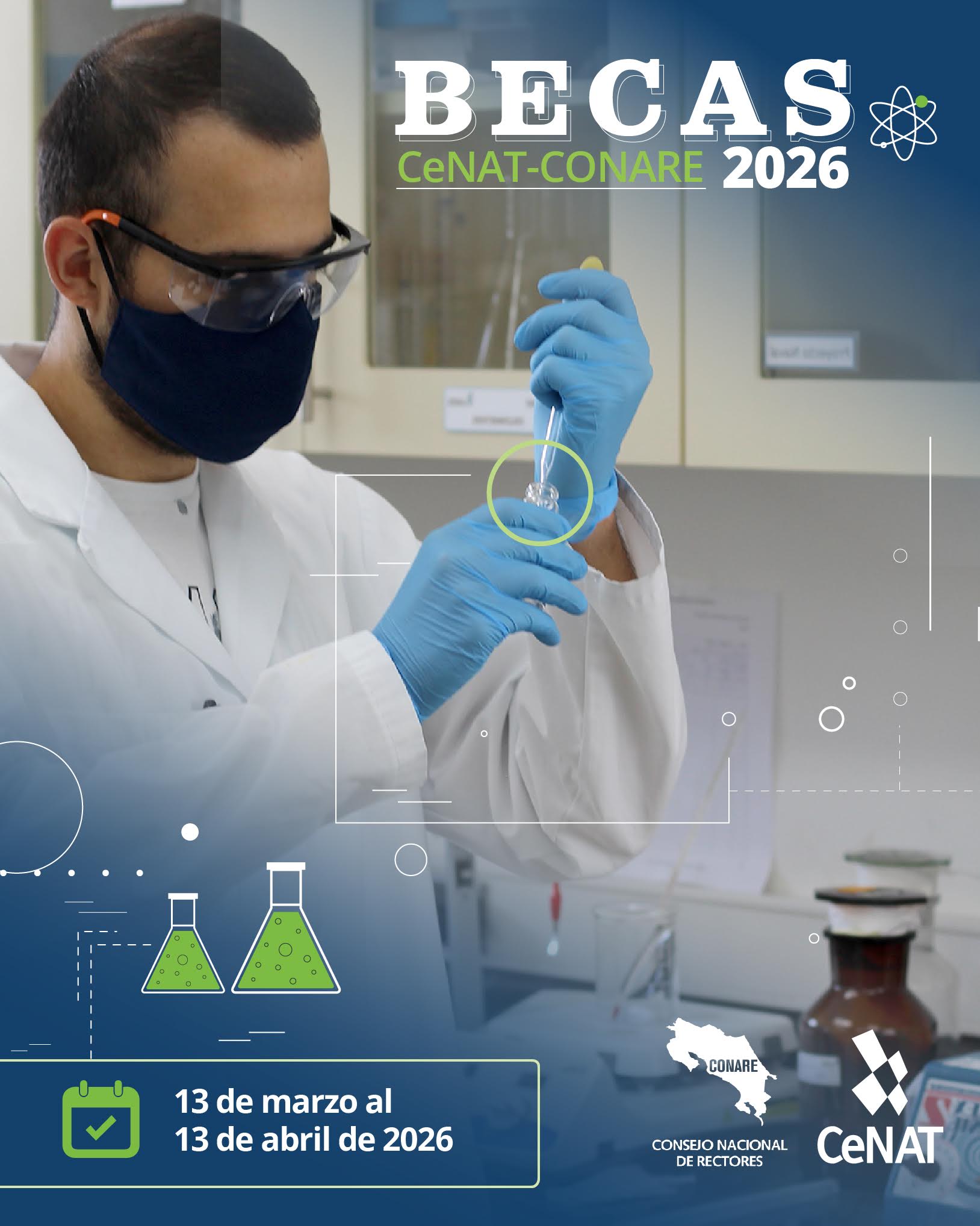 Imagen principal del artículo: CeNAT-CONARE abre convocatoria de becas 2026 para estudiantes de universidades públicas