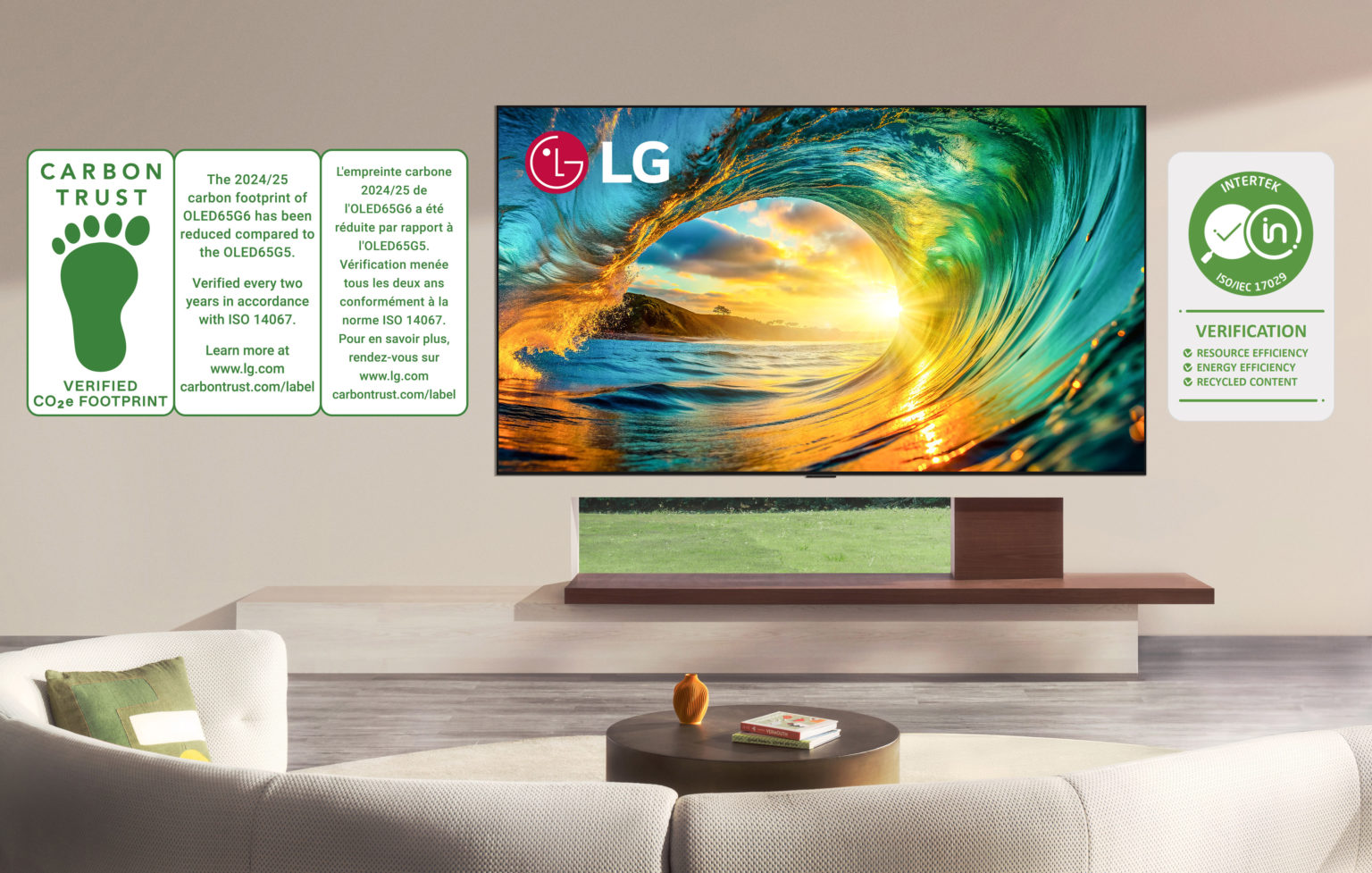 Imagen principal del artículo: LG Electronics destaca los avances en sostenibilidad de sus televisores 2026 con múltiples eco-certificaciones