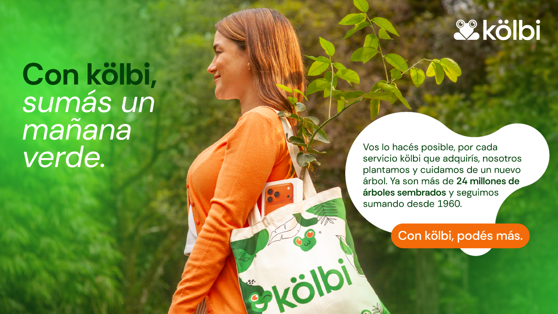 Imagen principal del artículo: kölbi impulsa la sostenibilidad con su campaña “Con kölbi, sumás un mañana verde”