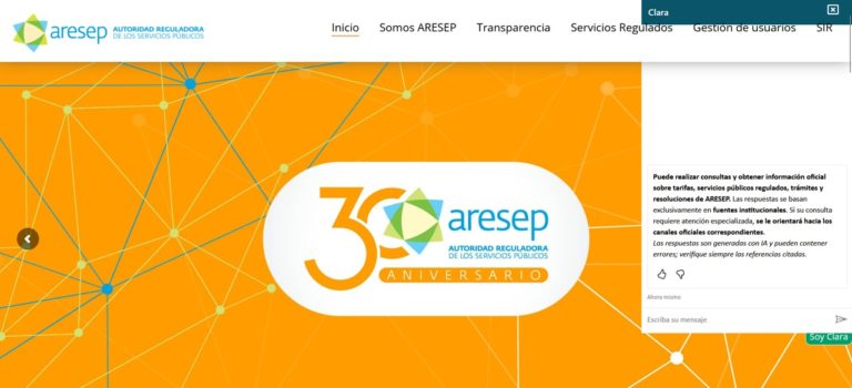 Aresep lanza asistente virtual para sitio web