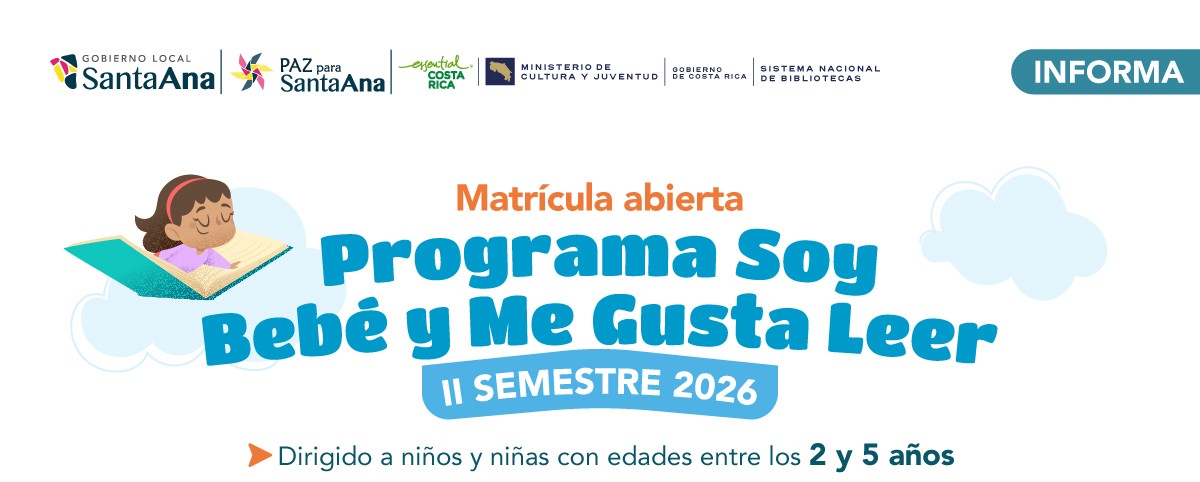 Imagen principal del artículo: Municipalidad de Santa Ana abre matrícula del Programa “Soy Bebé y Me Gusta Leer” para el segundo semestre