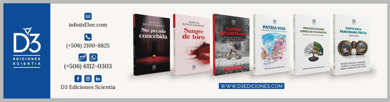 Imagen principal del artículo: D3 Ediciones Scientia llevará novedades editoriales y encuentros con autores a la FILCR 2026