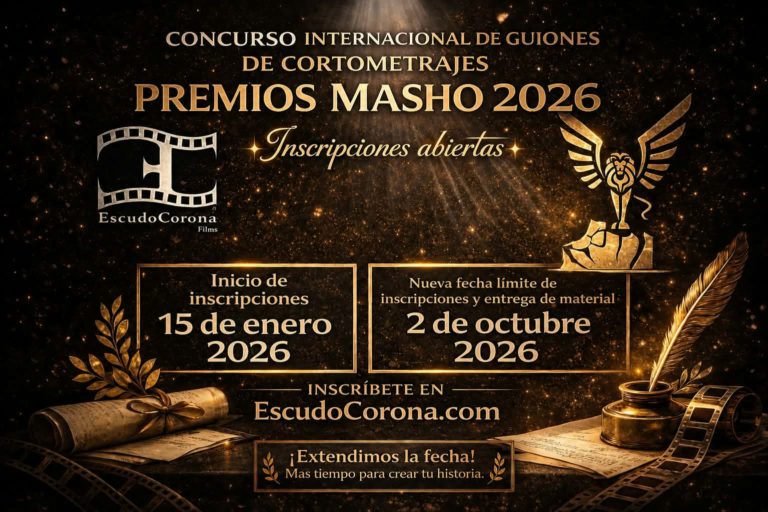 "Premios MASHO 2026" amplía plazo para participar en concurso internacional de guiones