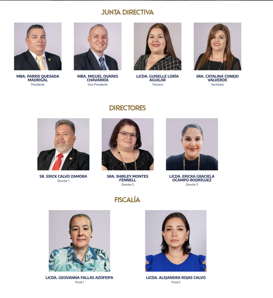 Nueve de las diez personas separadas de sus cargos en Asosejud por orden del Juzgado Penal del I Circuito Judicial de San José, en el marco de una investigación por presunta administración fraudulenta. En la imagen figuran los siete integrantes de la Junta Directiva y las dos fiscales de la asociación. No aparece Mauricio Villalta Fallas, gerente general, quien también fue suspendido.