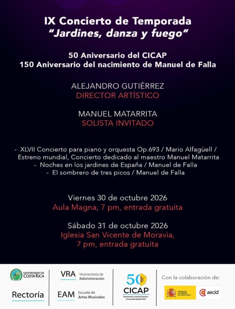 Afiche del IX Concierto de Temporada OSUCR