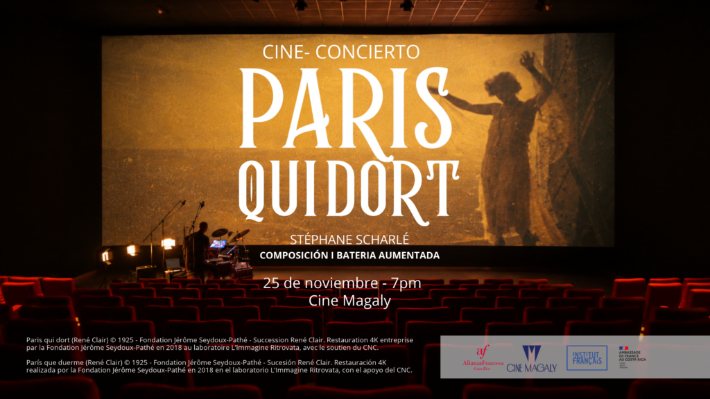 Afiche del cine-concierto París que duerme en el Cine Magaly