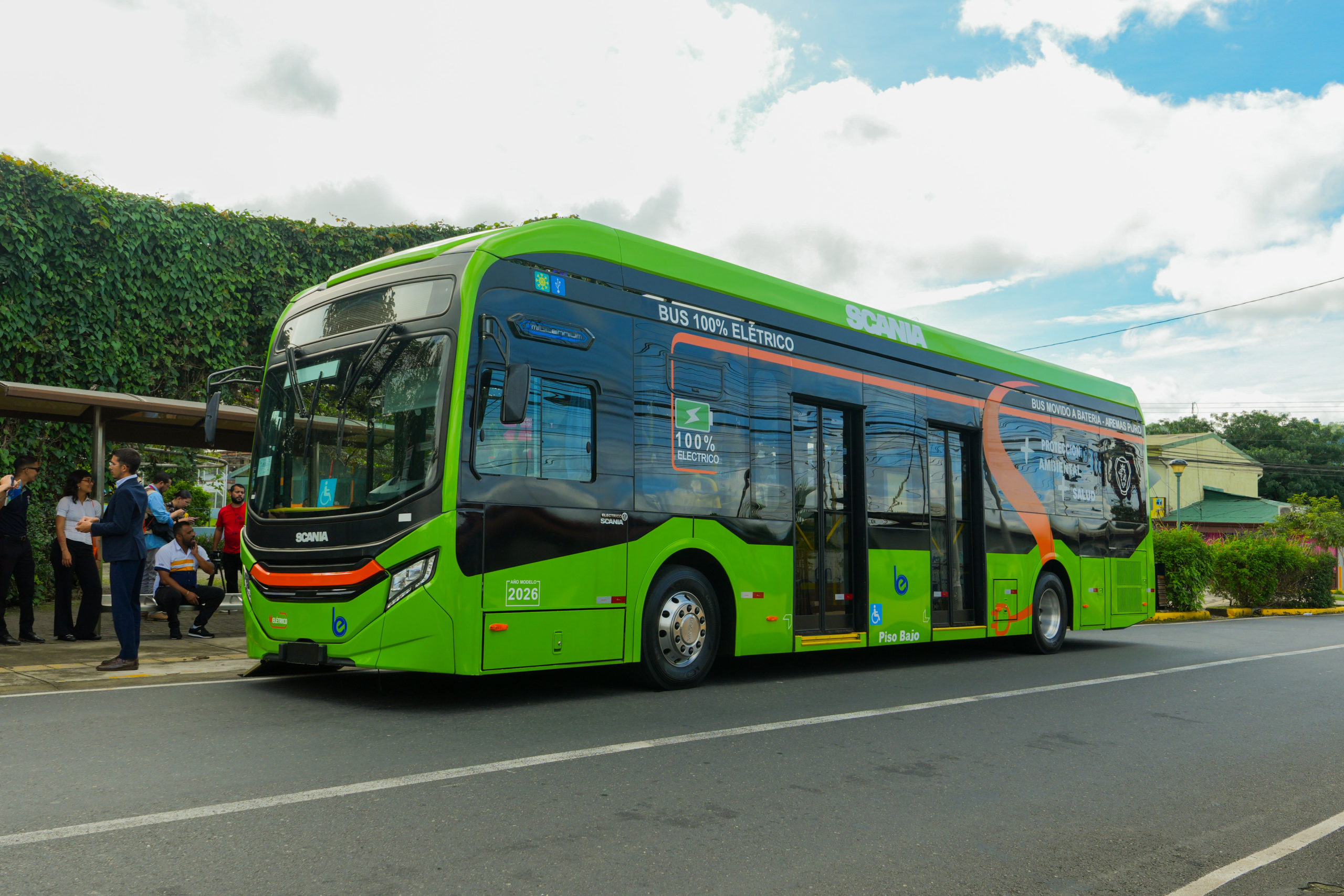 Autobús eléctrico utilizado en la prueba piloto del proyecto Conexión Curridabat, realizada el 20 de octubre de 2026.