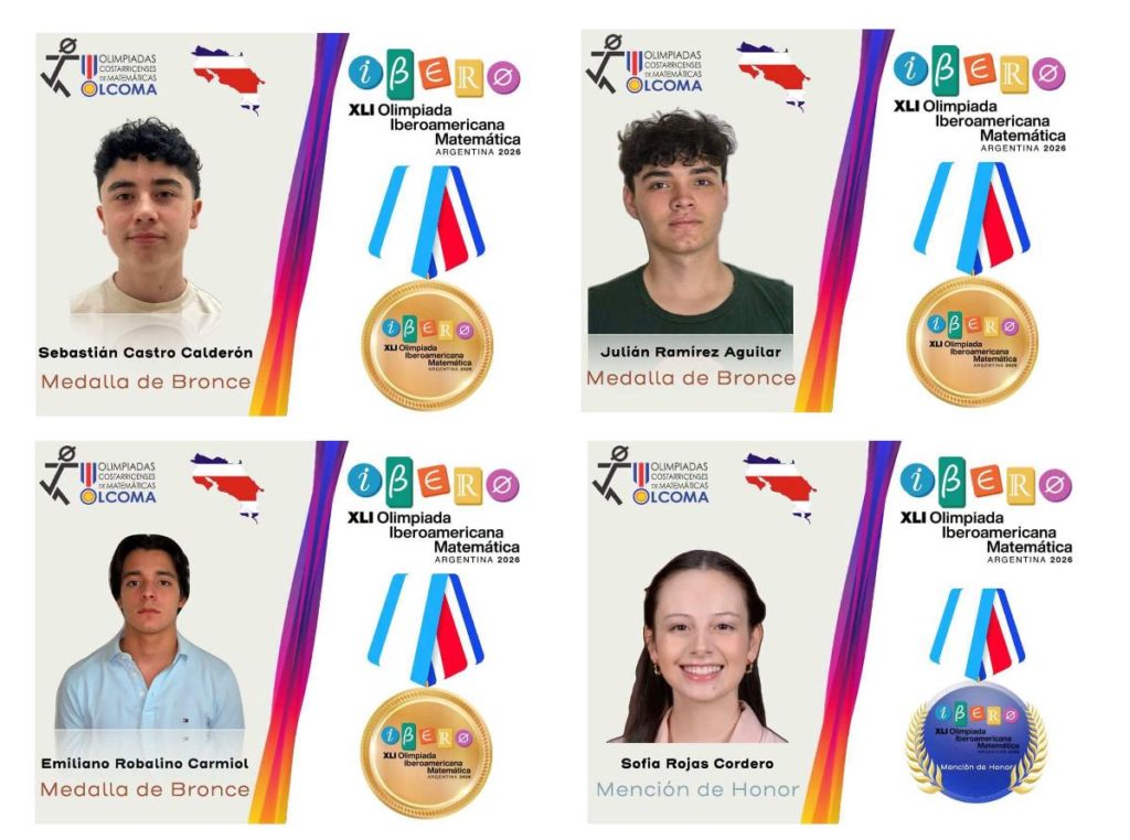Estudiantes costarricenses ganan tres medallas de bronce en Olimpiada Iberoamericana de Matemática