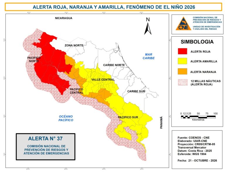 CNE declara alerta roja por sequía en 10 cantones y en toda la costa del Pacífico
